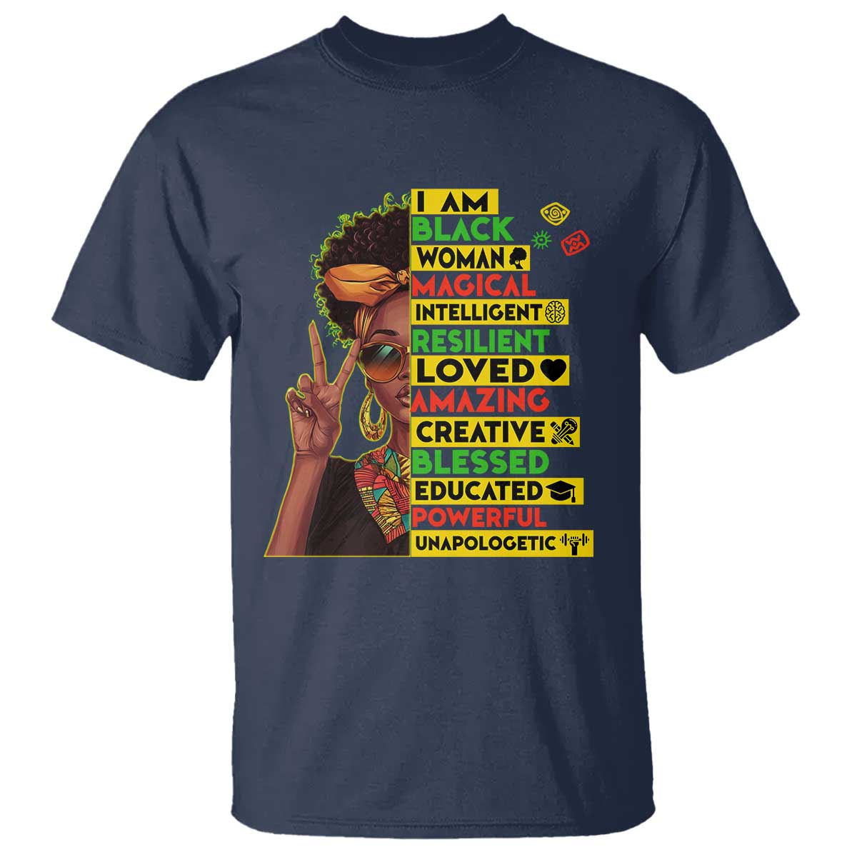 I Am Black Man Afro T Shirt African American Pride Black History Month