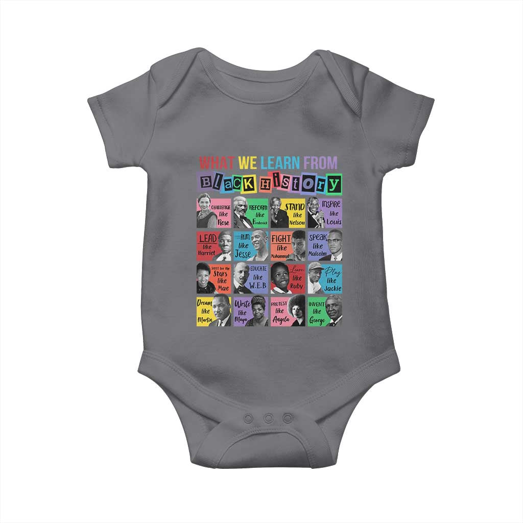 What We Learn From Black History Baby Onesie Black Excellence Civil Rights Leaders