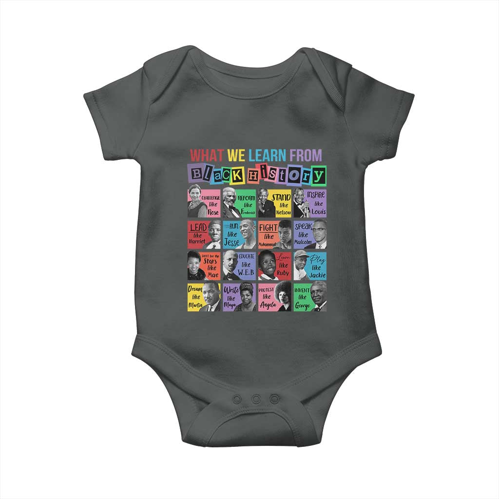 What We Learn From Black History Baby Onesie Black Excellence Civil Rights Leaders