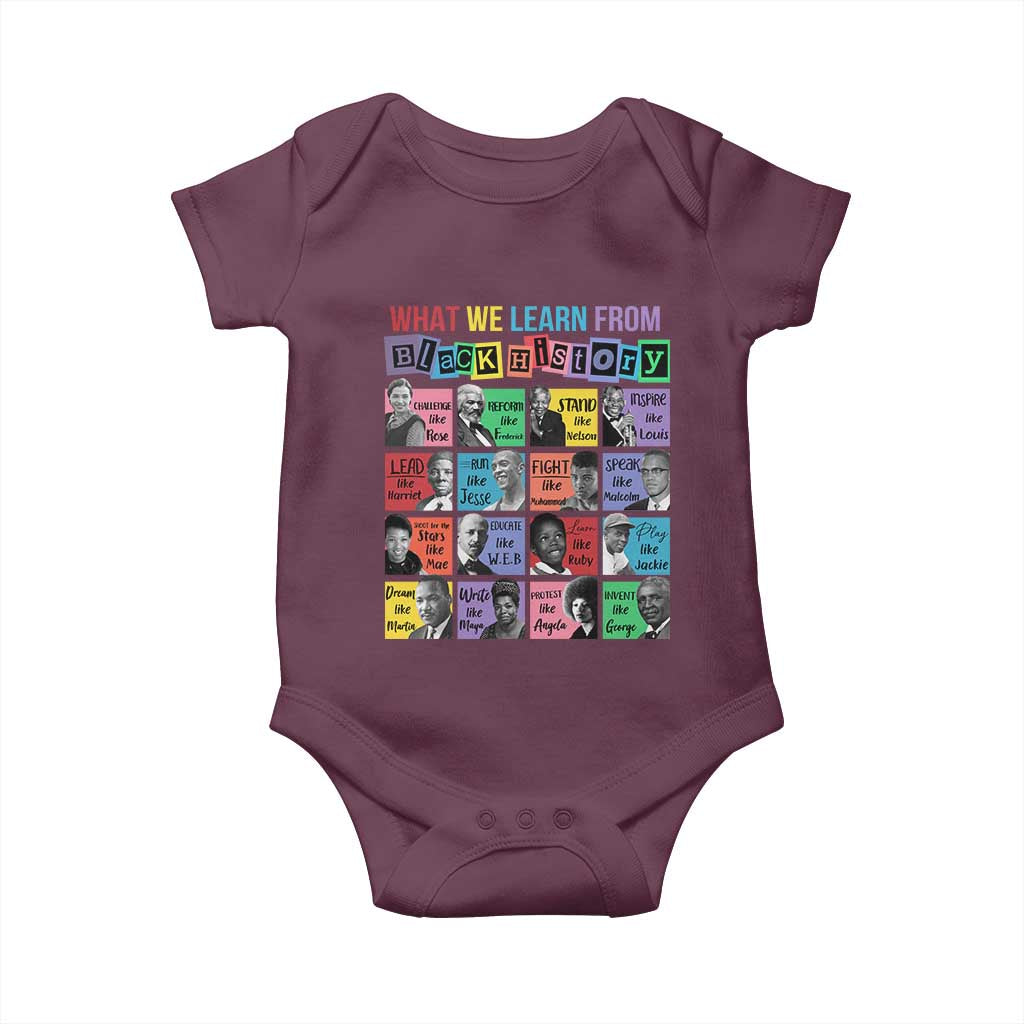 What We Learn From Black History Baby Onesie Black Excellence Civil Rights Leaders