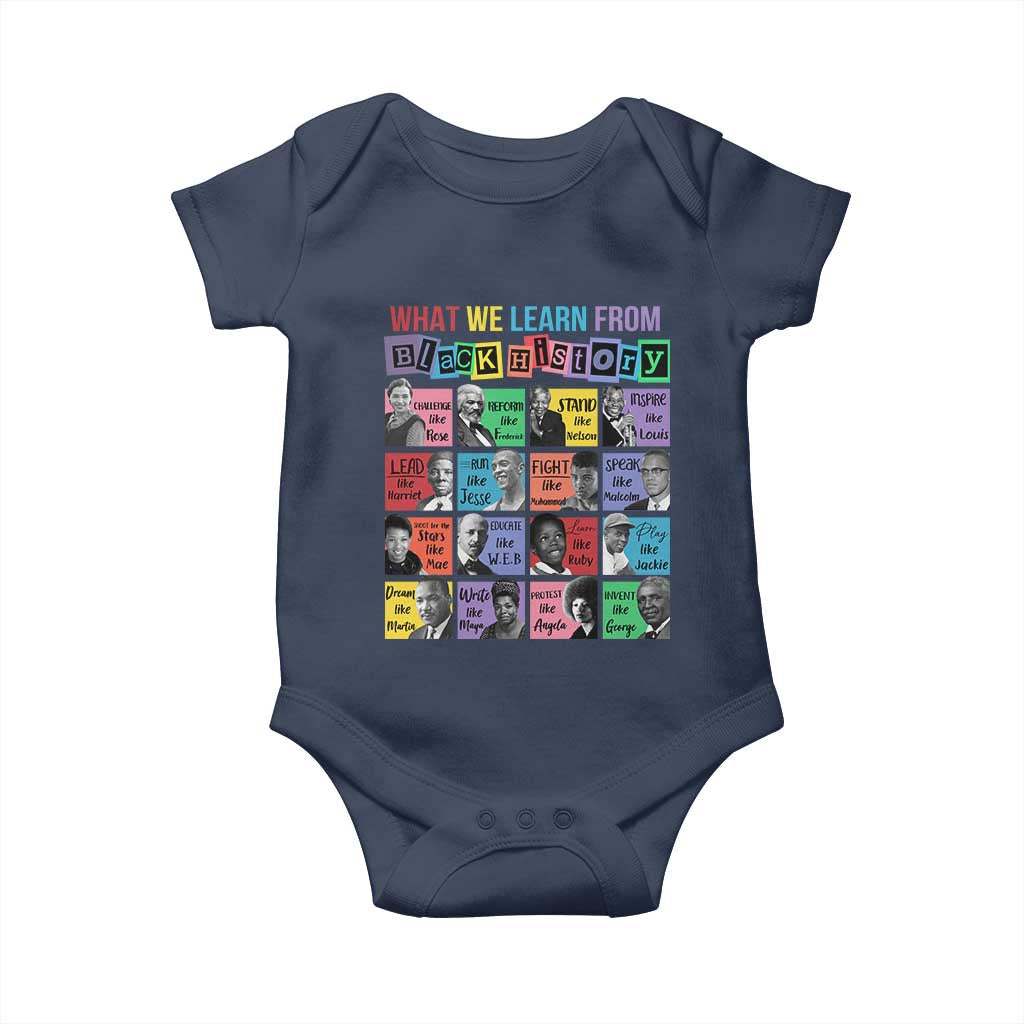 What We Learn From Black History Baby Onesie Black Excellence Civil Rights Leaders