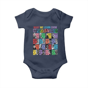 What We Learn From Black History Baby Onesie Black Excellence Civil Rights Leaders