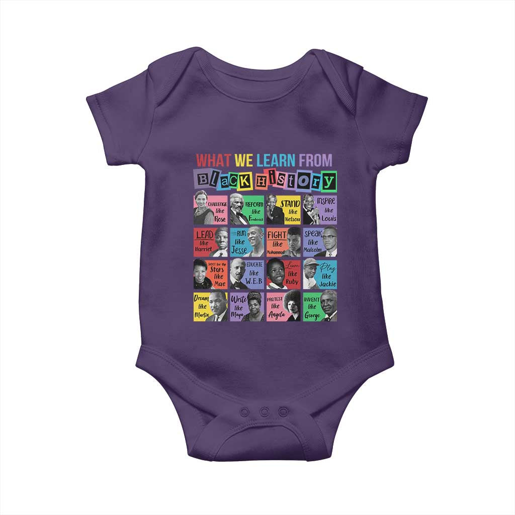 What We Learn From Black History Baby Onesie Black Excellence Civil Rights Leaders