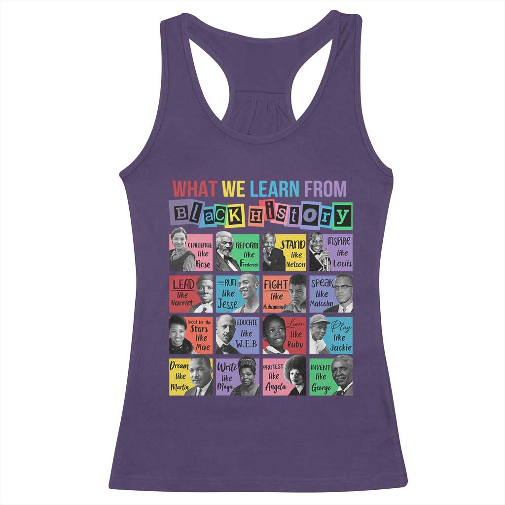 What We Learn From Black History Racerback Tank Top Black Excellence Civil Rights Leaders