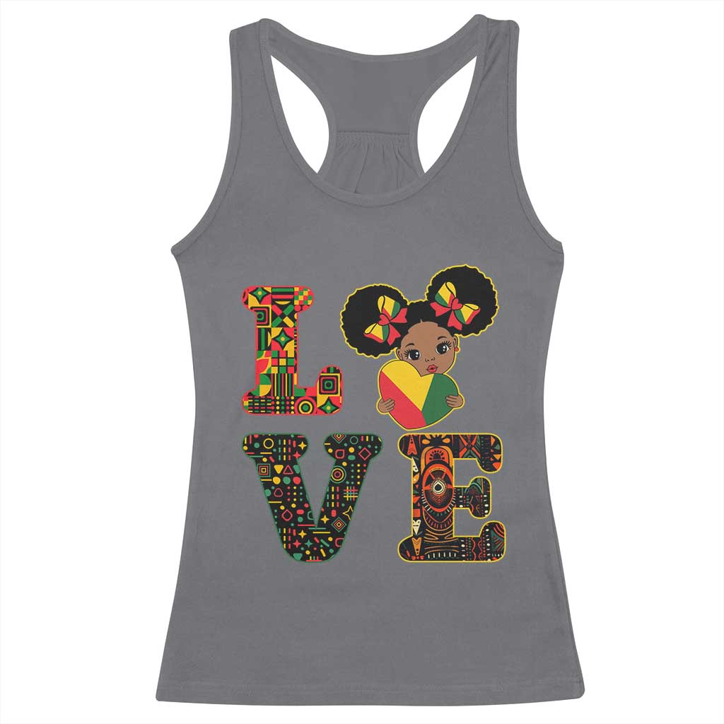 I Am Black Child Cute Girl Racerback Tank Top LOVE Black History Month Strong African Pride