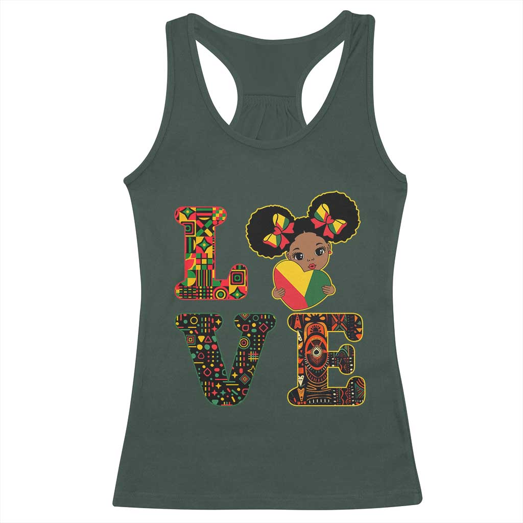I Am Black Child Cute Girl Racerback Tank Top LOVE Black History Month Strong African Pride