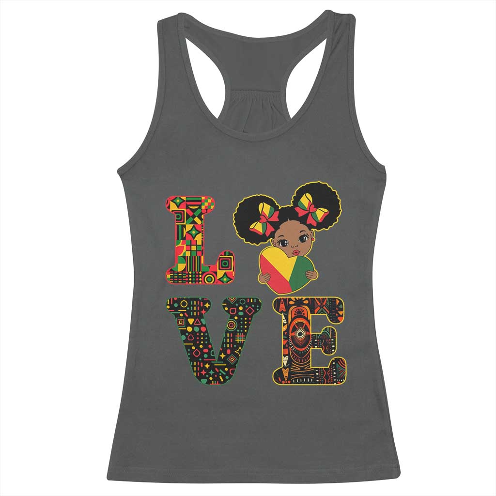 I Am Black Child Cute Girl Racerback Tank Top LOVE Black History Month Strong African Pride