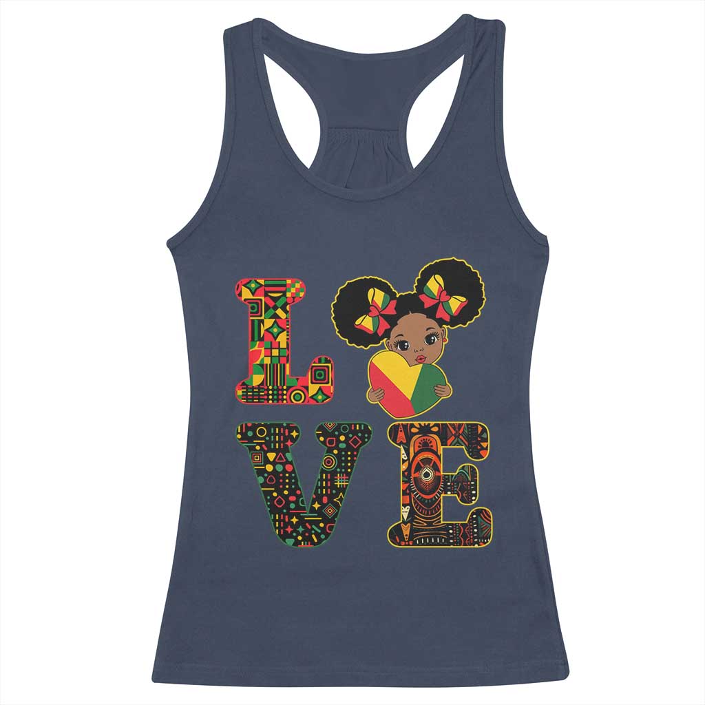 I Am Black Child Cute Girl Racerback Tank Top LOVE Black History Month Strong African Pride
