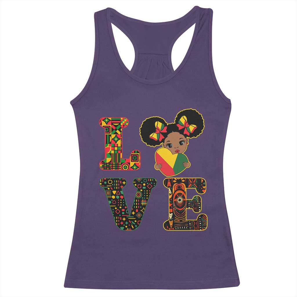 I Am Black Child Cute Girl Racerback Tank Top LOVE Black History Month Strong African Pride