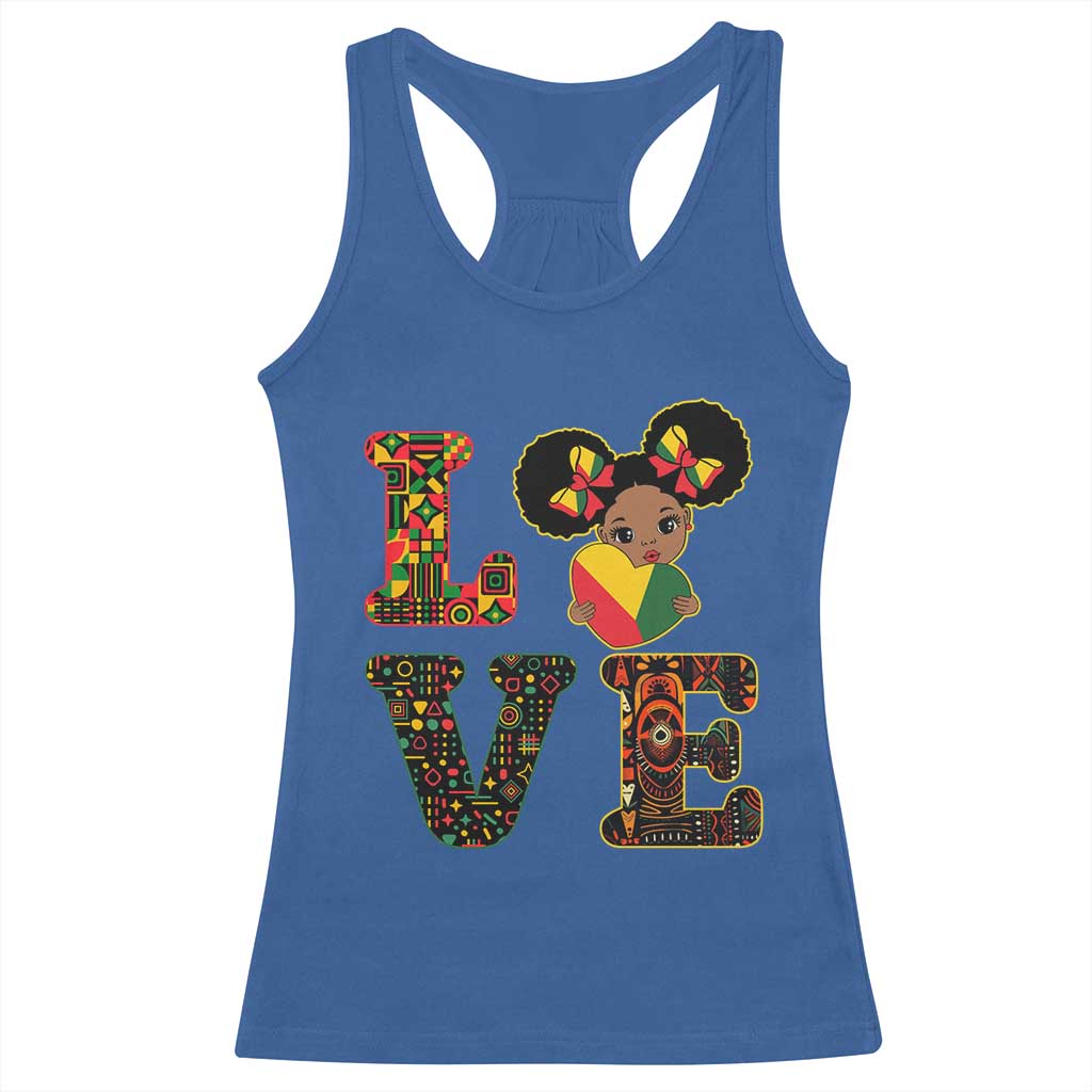 I Am Black Child Cute Girl Racerback Tank Top LOVE Black History Month Strong African Pride