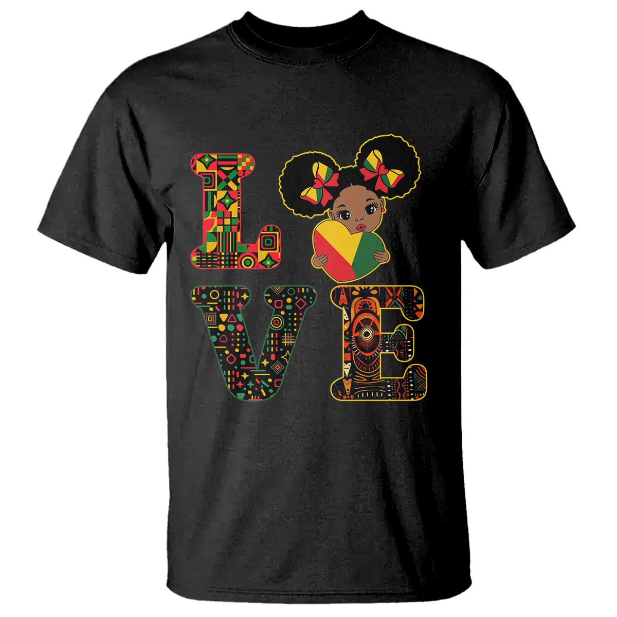 I Am Black Child Cute Girl T Shirt LOVE Black History Month Strong African Pride