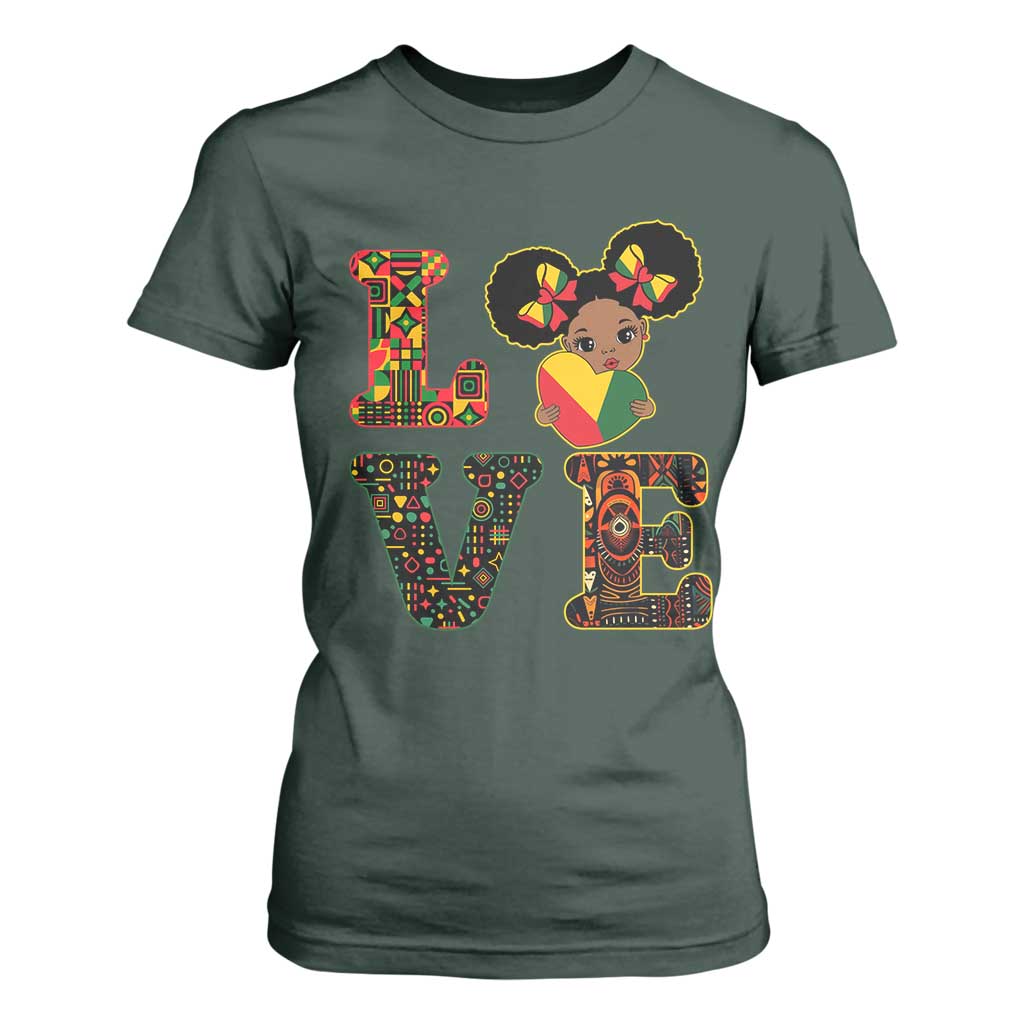 I Am Black Child Cute Girl T Shirt For Women LOVE Black History Month Strong African Pride