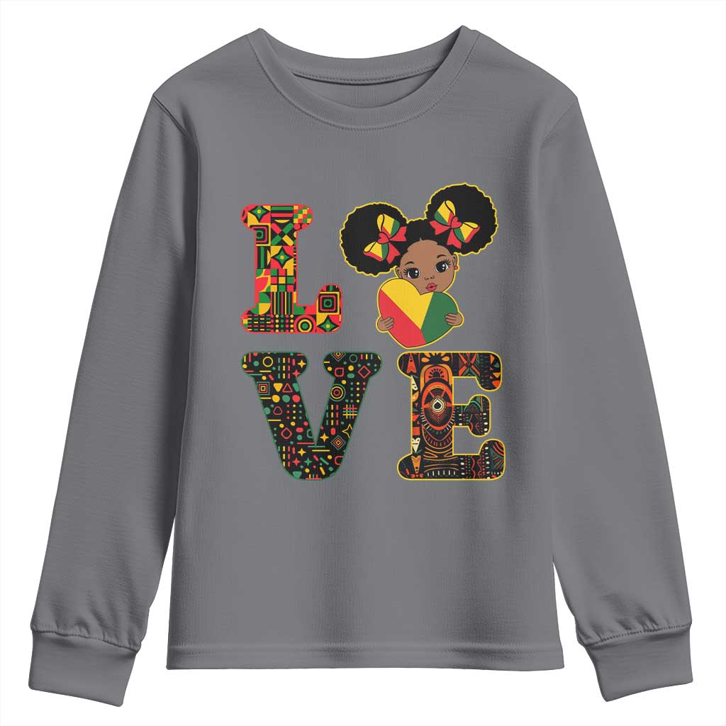 I Am Black Child Cute Girl Youth Sweatshirt LOVE Black History Month Strong African Pride