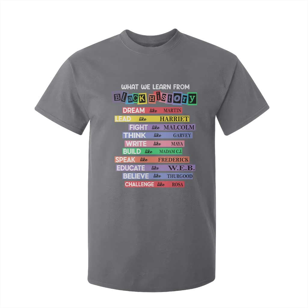 What We Learn From Black History T Shirt For Kid Black Excellence African Roots Pride TS02