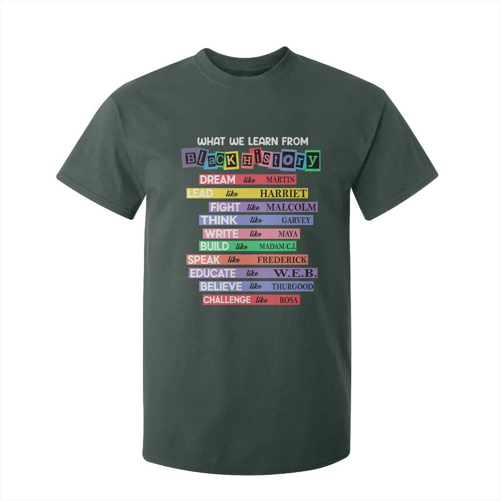 What We Learn From Black History T Shirt For Kid Black Excellence African Roots Pride TS02