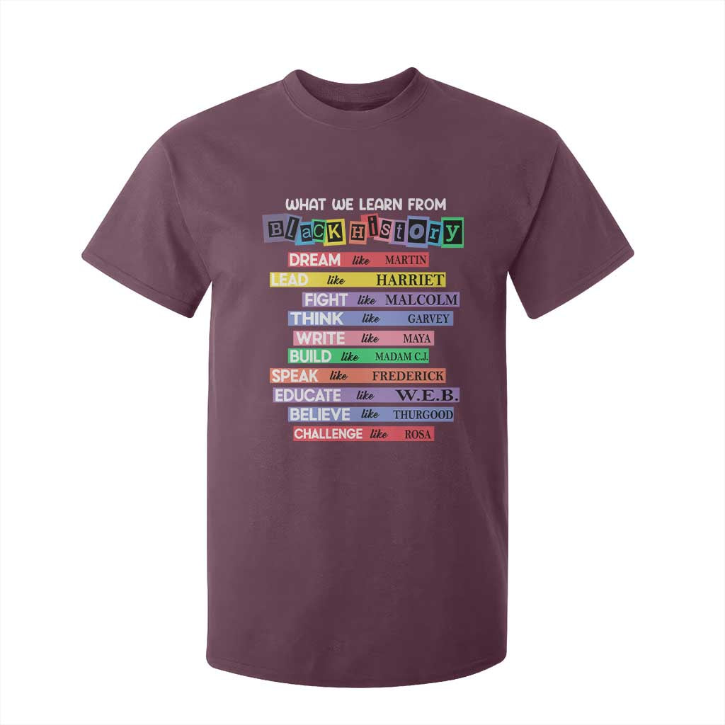 What We Learn From Black History T Shirt For Kid Black Excellence African Roots Pride TS02