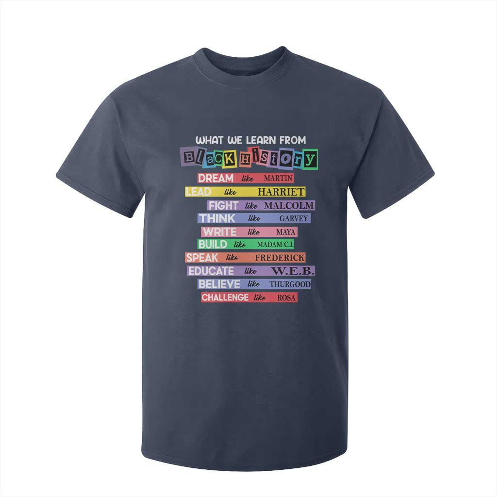 What We Learn From Black History T Shirt For Kid Black Excellence African Roots Pride TS02