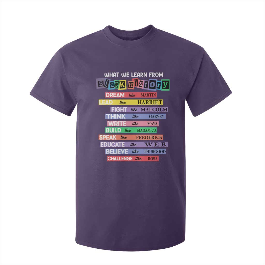 What We Learn From Black History T Shirt For Kid Black Excellence African Roots Pride TS02