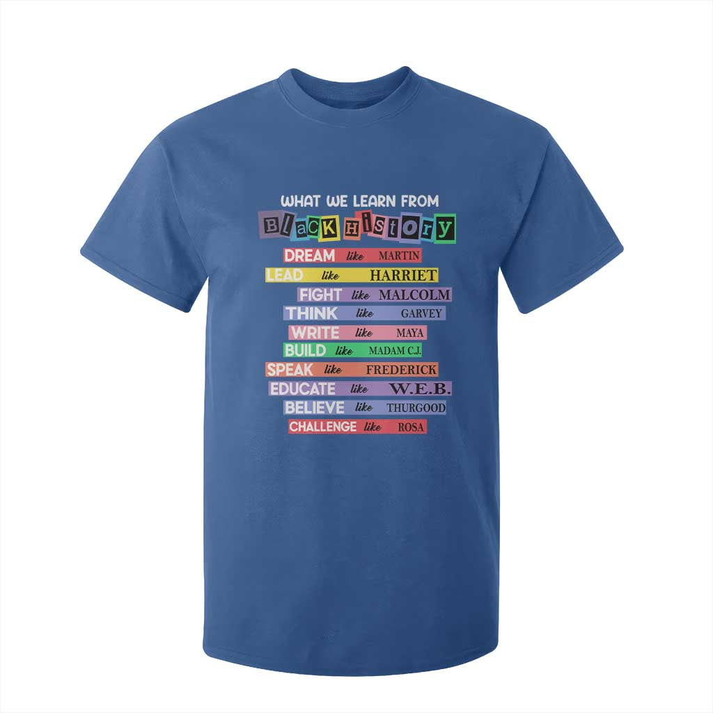 What We Learn From Black History T Shirt For Kid Black Excellence African Roots Pride TS02