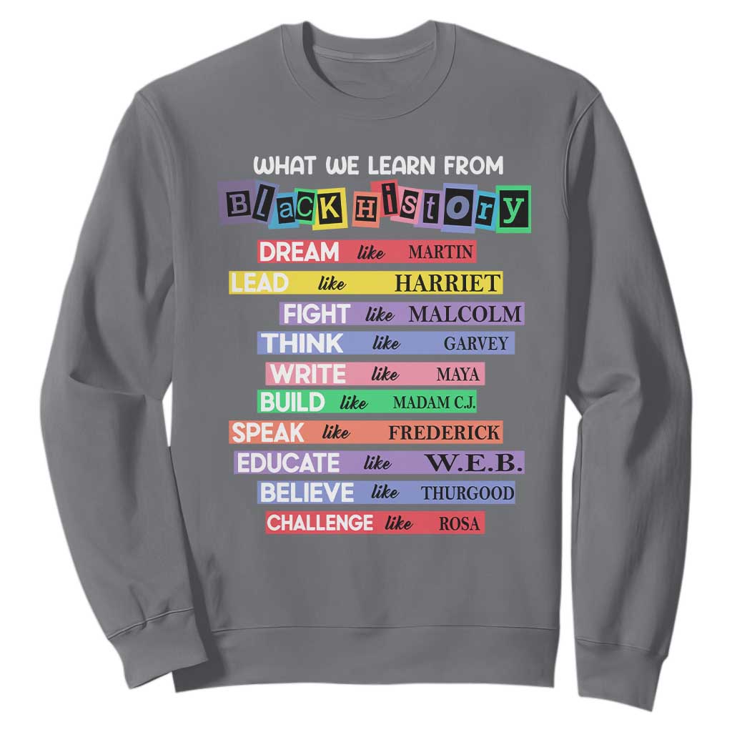 What We Learn From Black History Sweatshirt Black Excellence African Roots Pride TS02