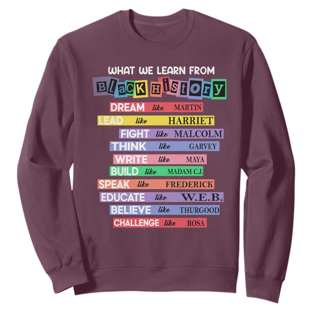 What We Learn From Black History Sweatshirt Black Excellence African Roots Pride TS02
