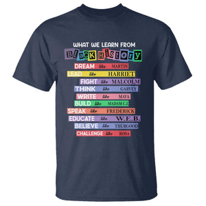 What We Learn From Black History T Shirt Black Excellence African Roots Pride TS02