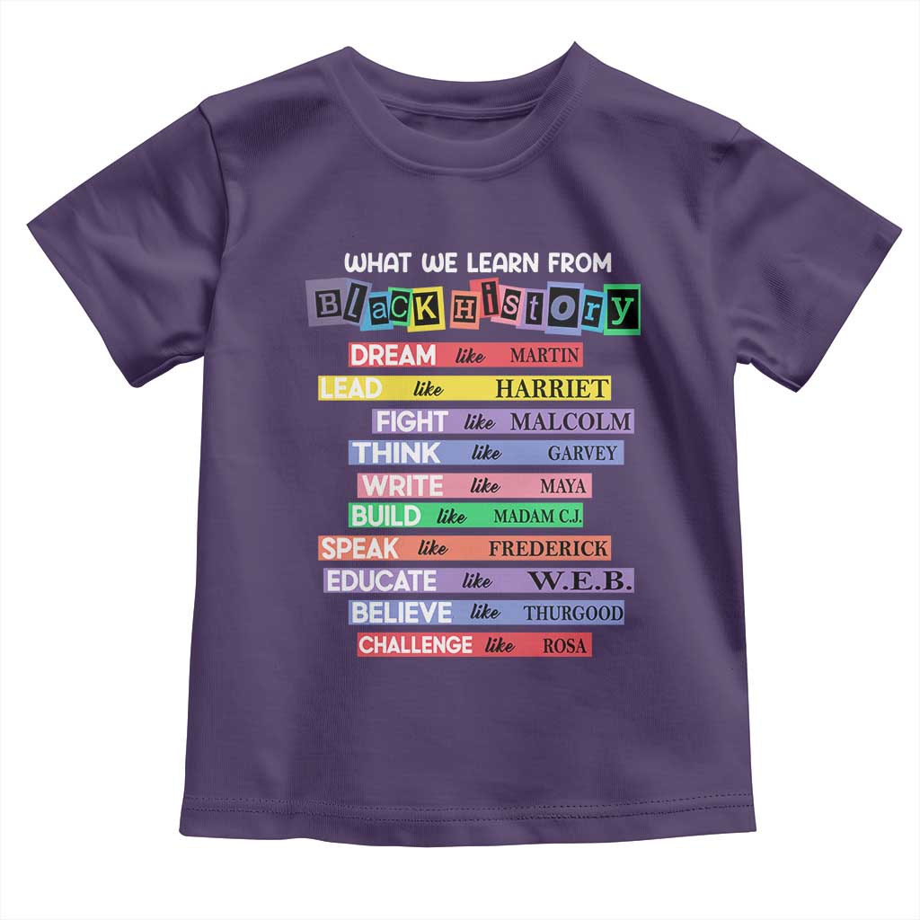 What We Learn From Black History Toddler T Shirt Black Excellence African Roots Pride TS02