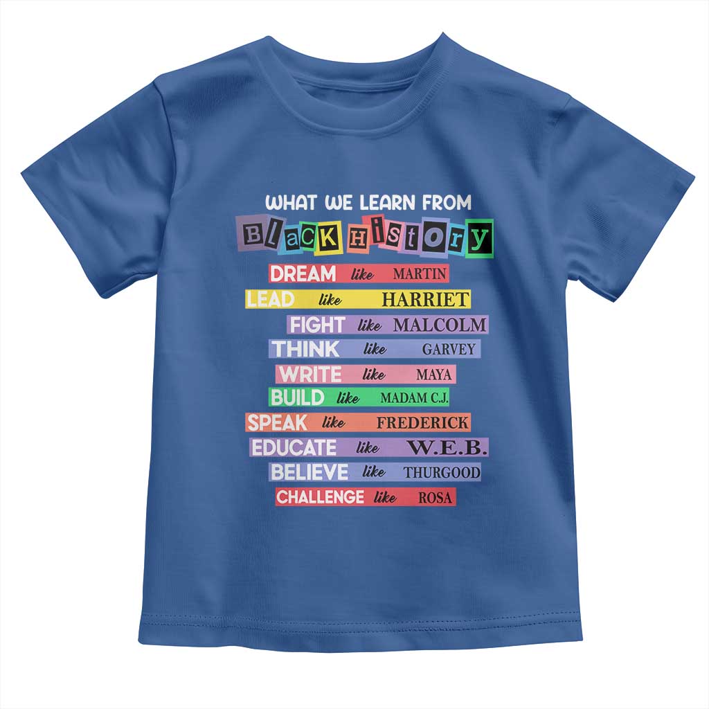 What We Learn From Black History Toddler T Shirt Black Excellence African Roots Pride TS02