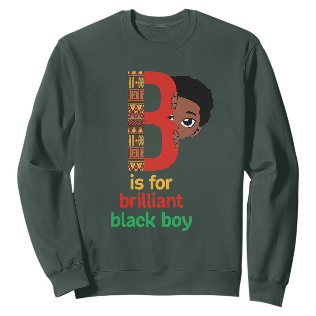 Black History Month Boy Sweatshirt B Is For Brilliant HBCU Education