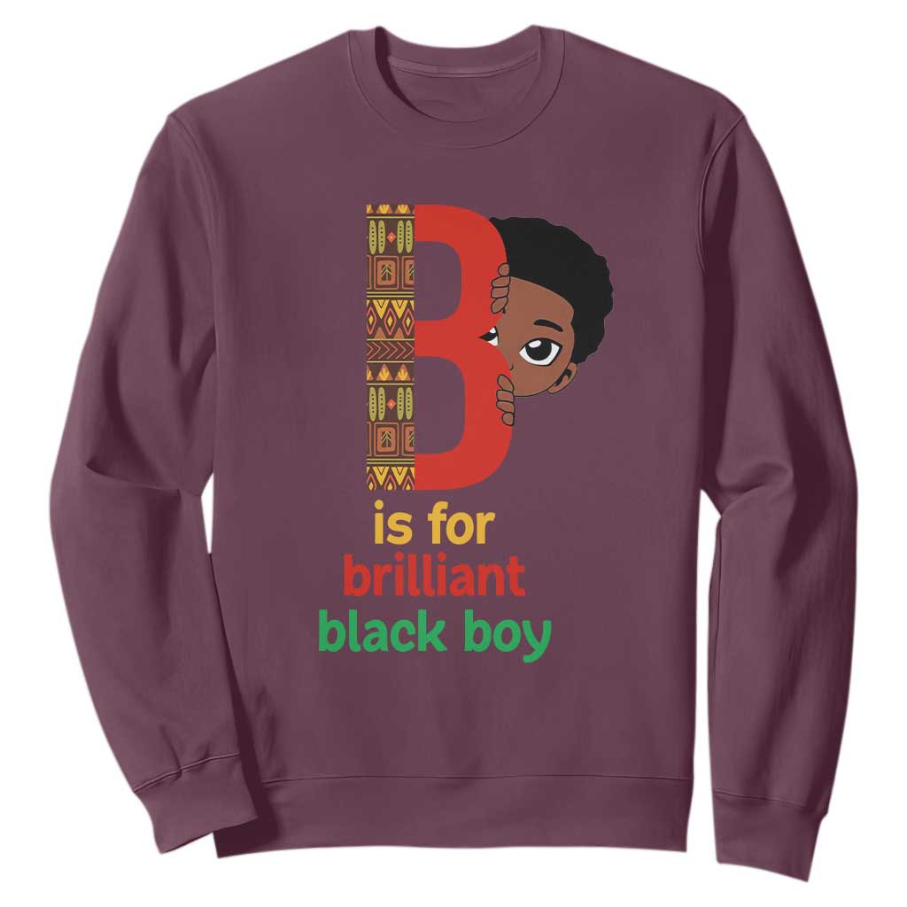 Black History Month Boy Sweatshirt B Is For Brilliant HBCU Education