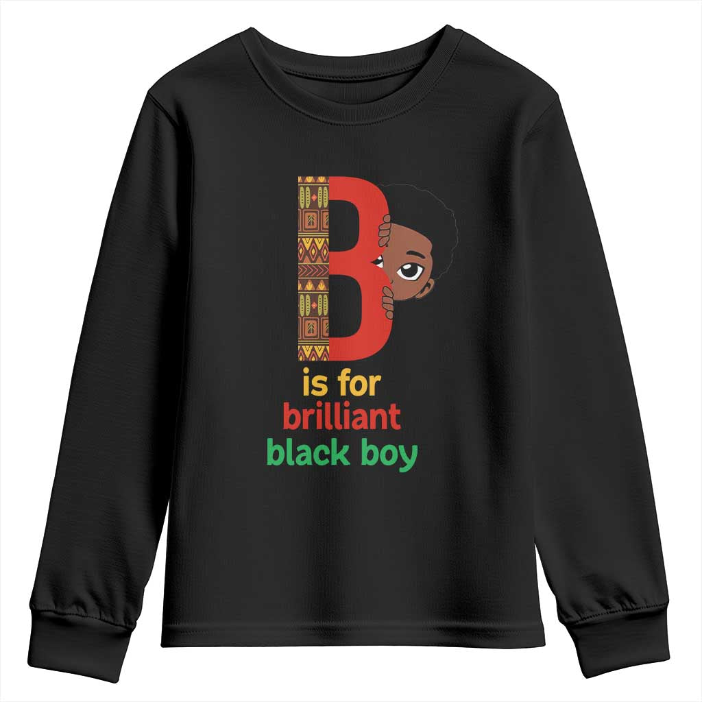 Black History Month Boy Youth Sweatshirt B Is For Brilliant HBCU Education
