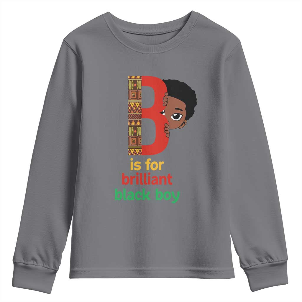 Black History Month Boy Youth Sweatshirt B Is For Brilliant HBCU Education
