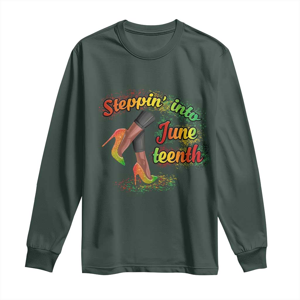 Stepping Into Juneteenth Long Sleeve Shirt High Heels African American Black History