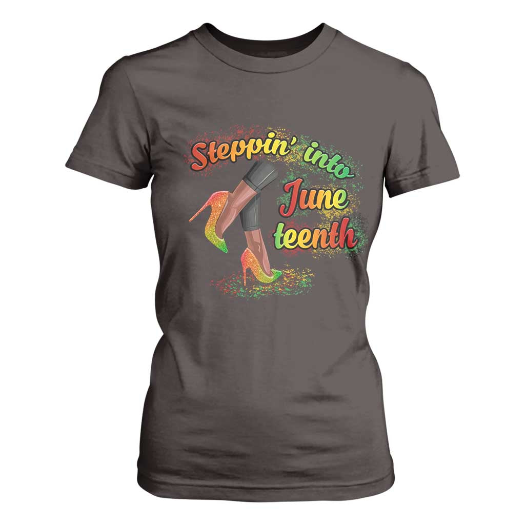 Stepping Into Juneteenth T Shirt For Women High Heels African American Black History