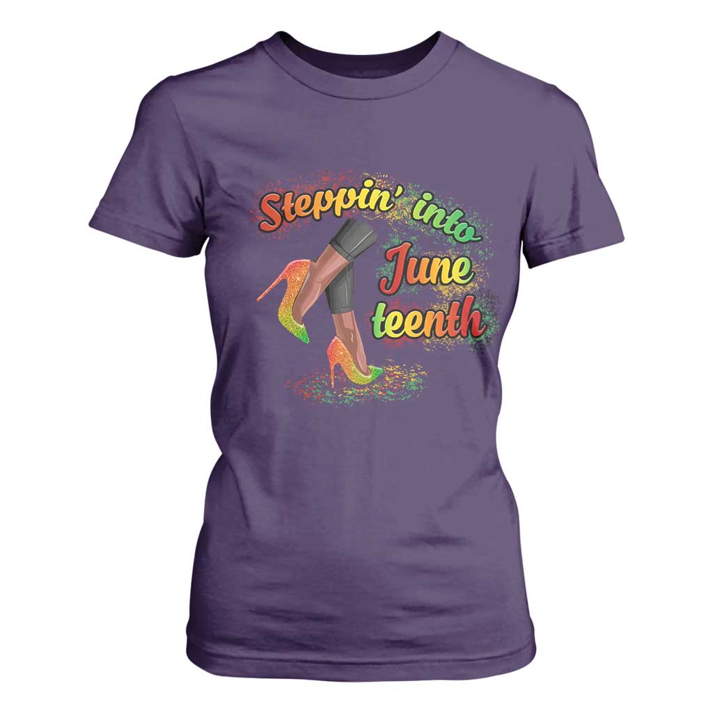 Stepping Into Juneteenth T Shirt For Women High Heels African American Black History