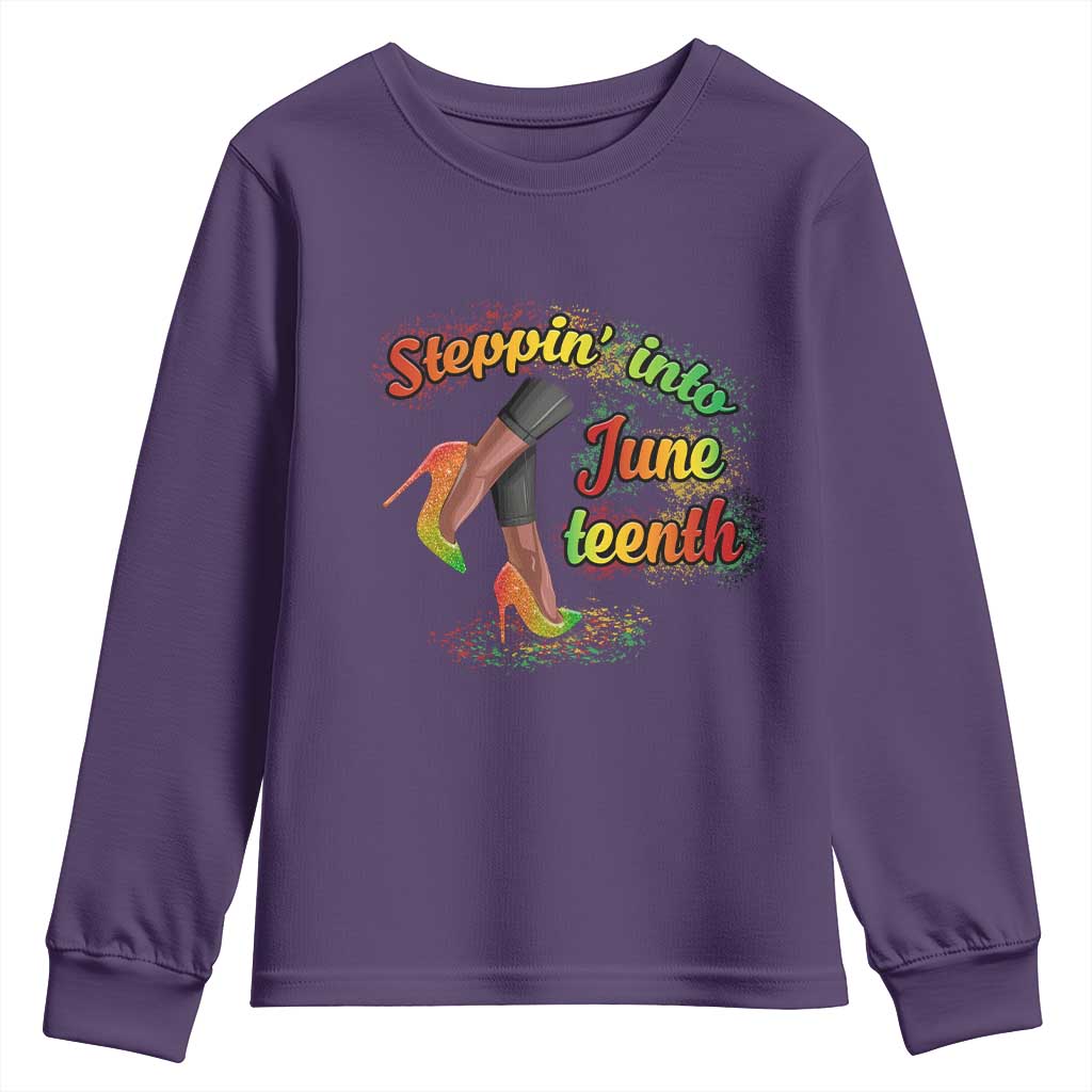 Stepping Into Juneteenth Youth Long Sleeve Shirt High Heels African American Black History