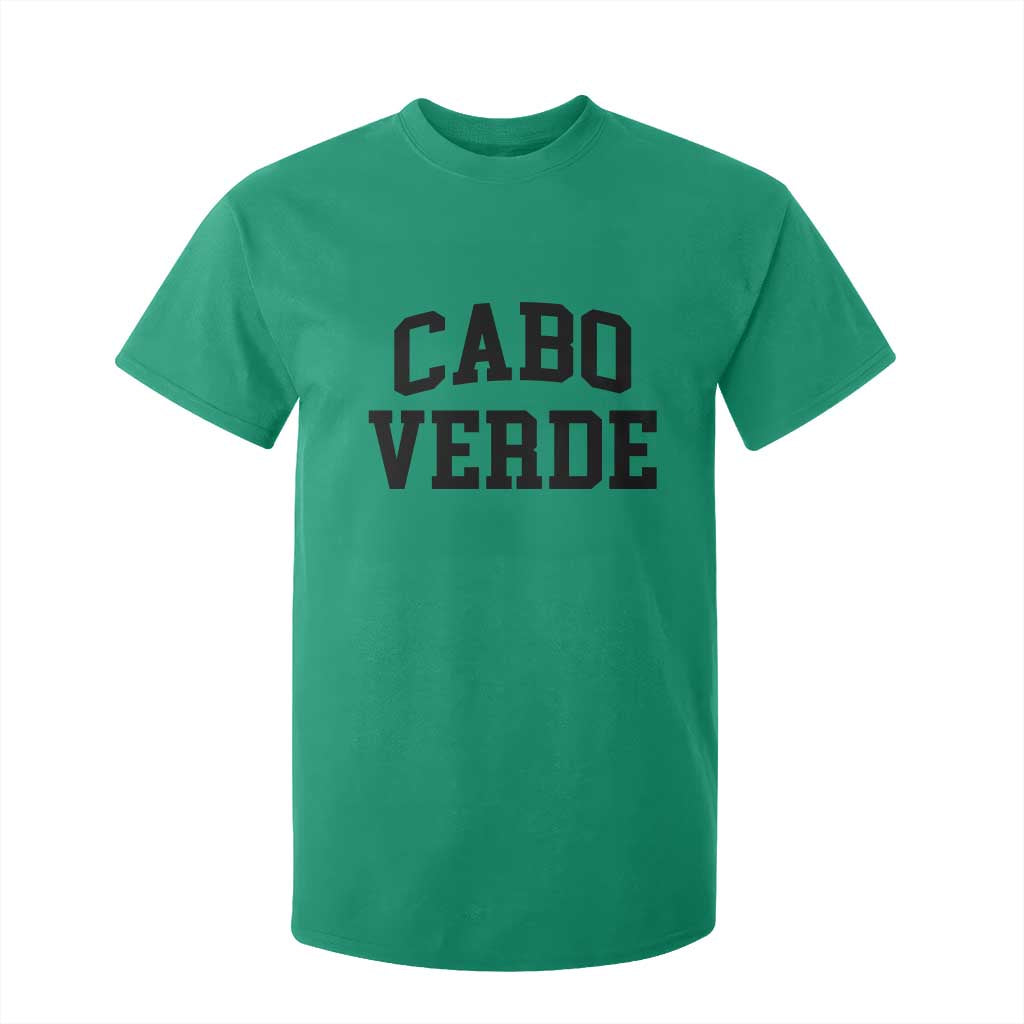 Cabo Verde Returns Home National Pride Varsity Style T Shirt For Kid Cape Verde Minimalist Text Graphic
