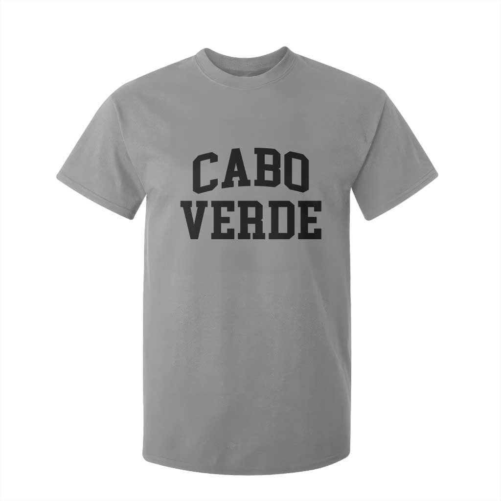 Cabo Verde Returns Home National Pride Varsity Style T Shirt For Kid Cape Verde Minimalist Text Graphic