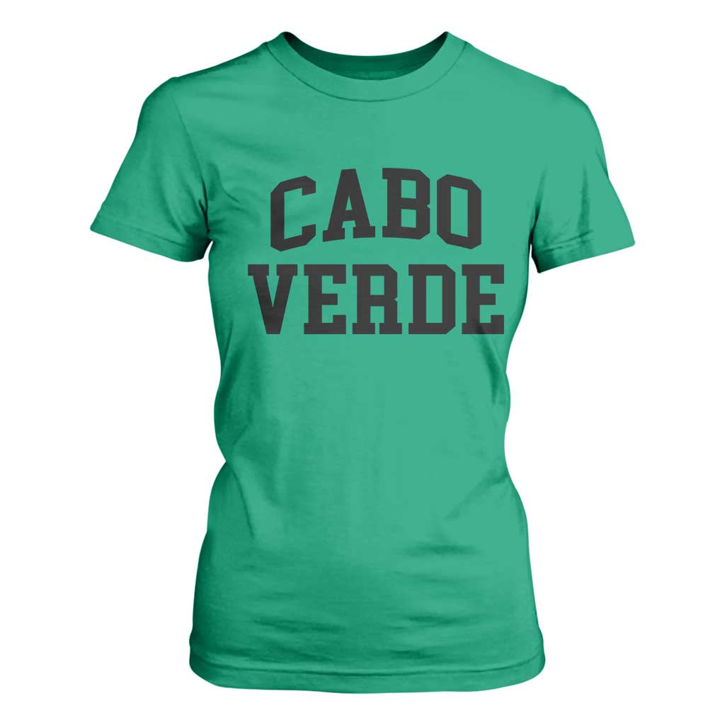 Cabo Verde Returns Home National Pride Varsity Style T Shirt For Women Cape Verde Minimalist Text Graphic