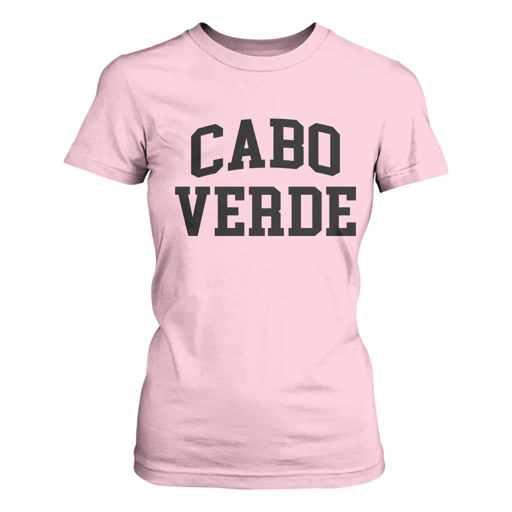 Cabo Verde Returns Home National Pride Varsity Style T Shirt For Women Cape Verde Minimalist Text Graphic