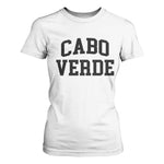 Cabo Verde Returns Home National Pride Varsity Style T Shirt For Women Cape Verde Minimalist Text Graphic
