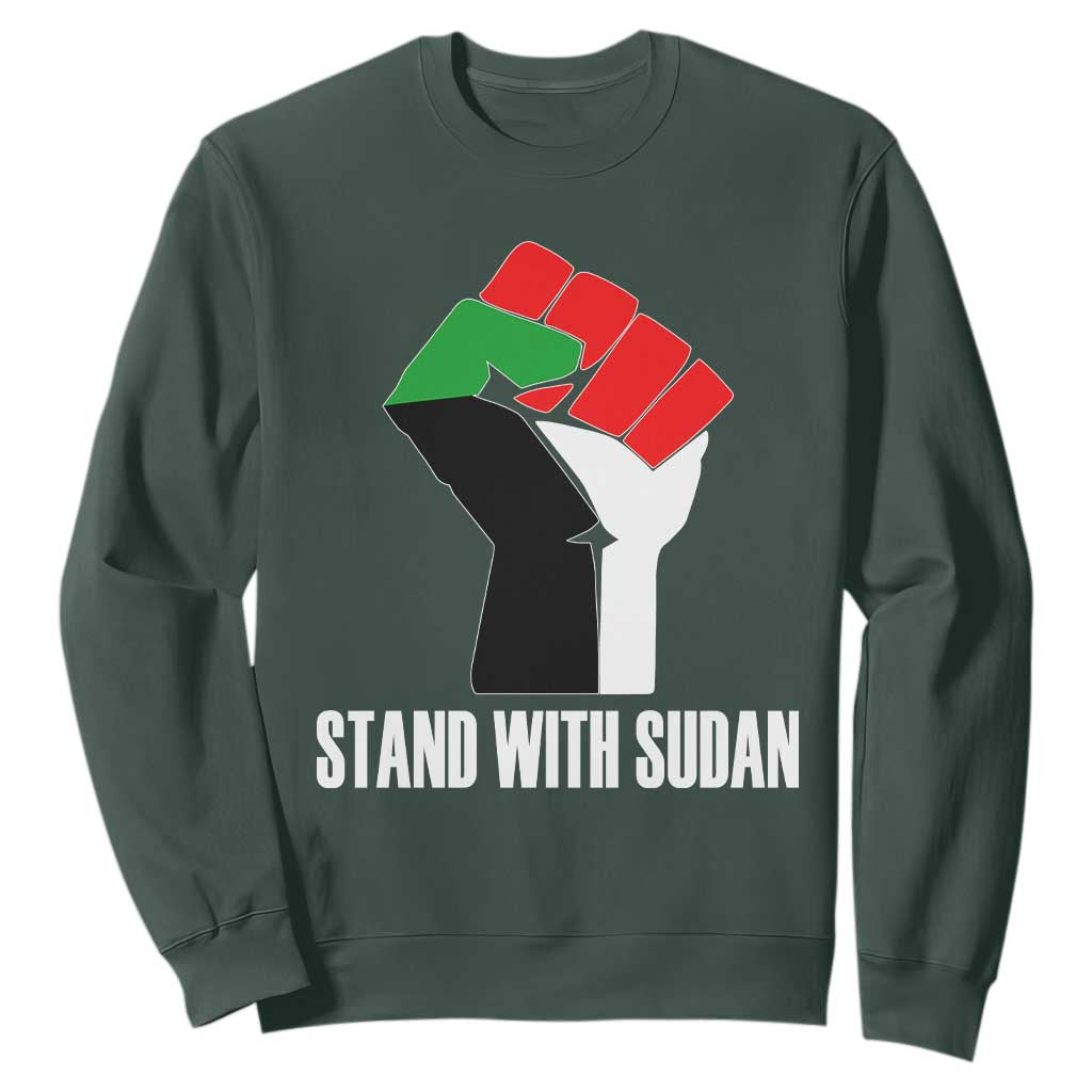 Stand With Sudan Power Fist Sweatshirt Sudan Flag Activist Peace and Protest