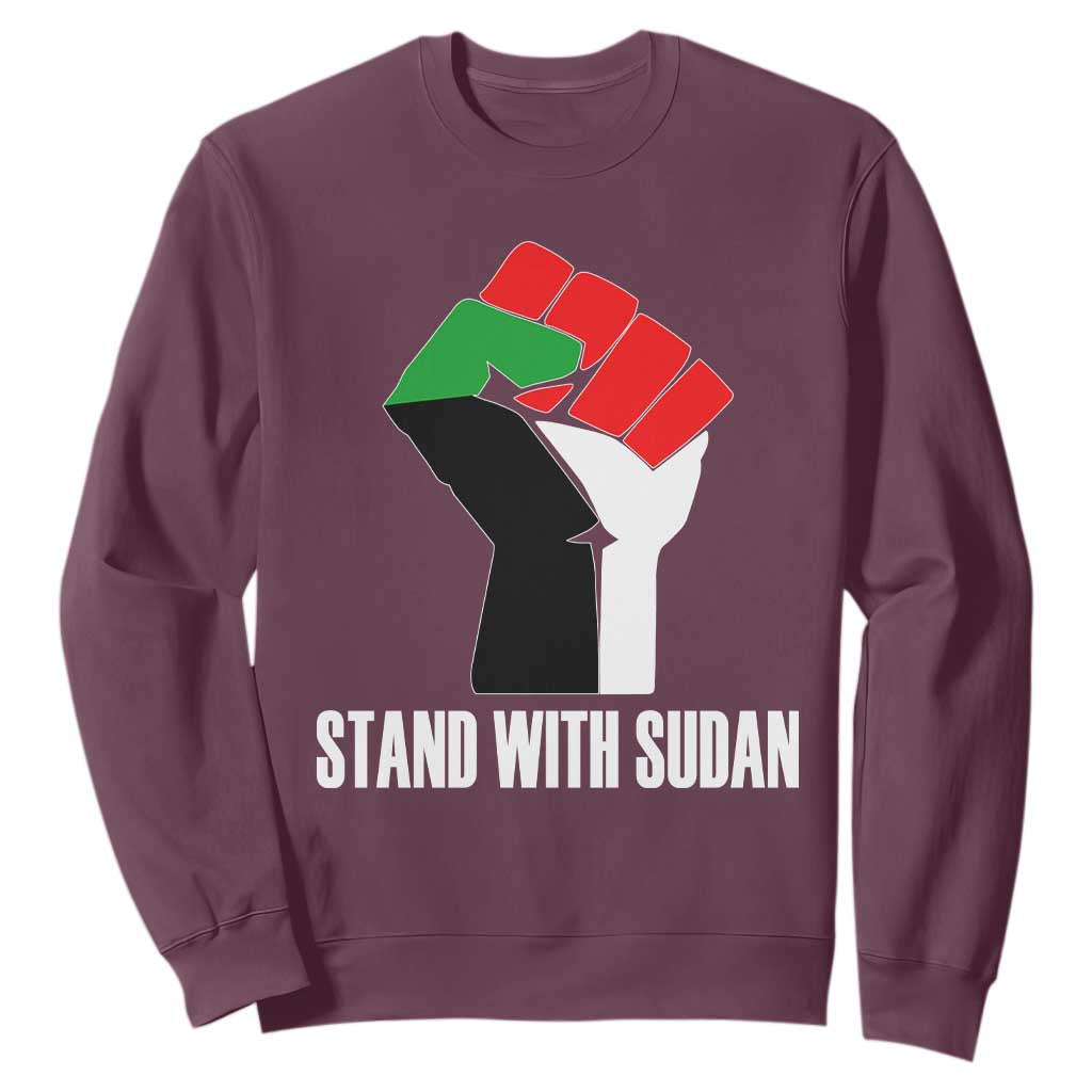 Stand With Sudan Power Fist Sweatshirt Sudan Flag Activist Peace and Protest