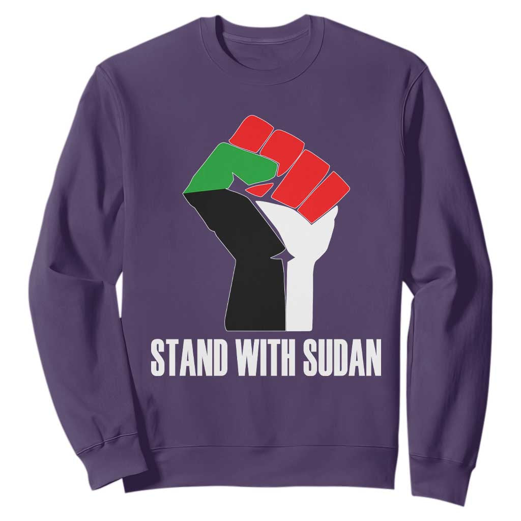 Stand With Sudan Power Fist Sweatshirt Sudan Flag Activist Peace and Protest