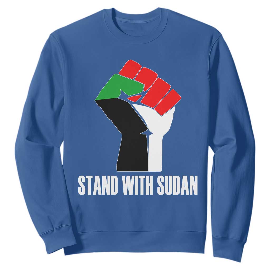 Stand With Sudan Power Fist Sweatshirt Sudan Flag Activist Peace and Protest