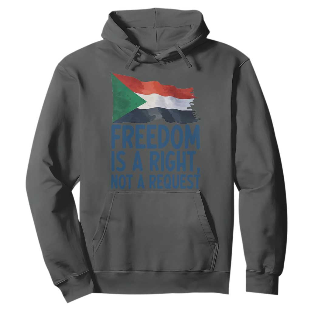 Freedom Is a Right Not a Request Hoodie Sudan Flag Human Rights Supporters