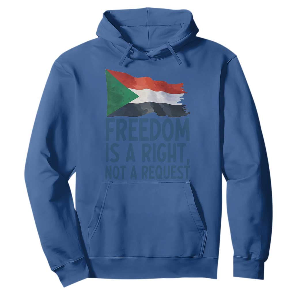Freedom Is a Right Not a Request Hoodie Sudan Flag Human Rights Supporters