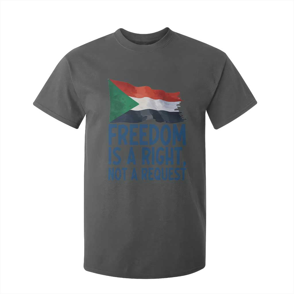 Freedom Is a Right Not a Request T Shirt For Kid Sudan Flag Human Rights Supporters