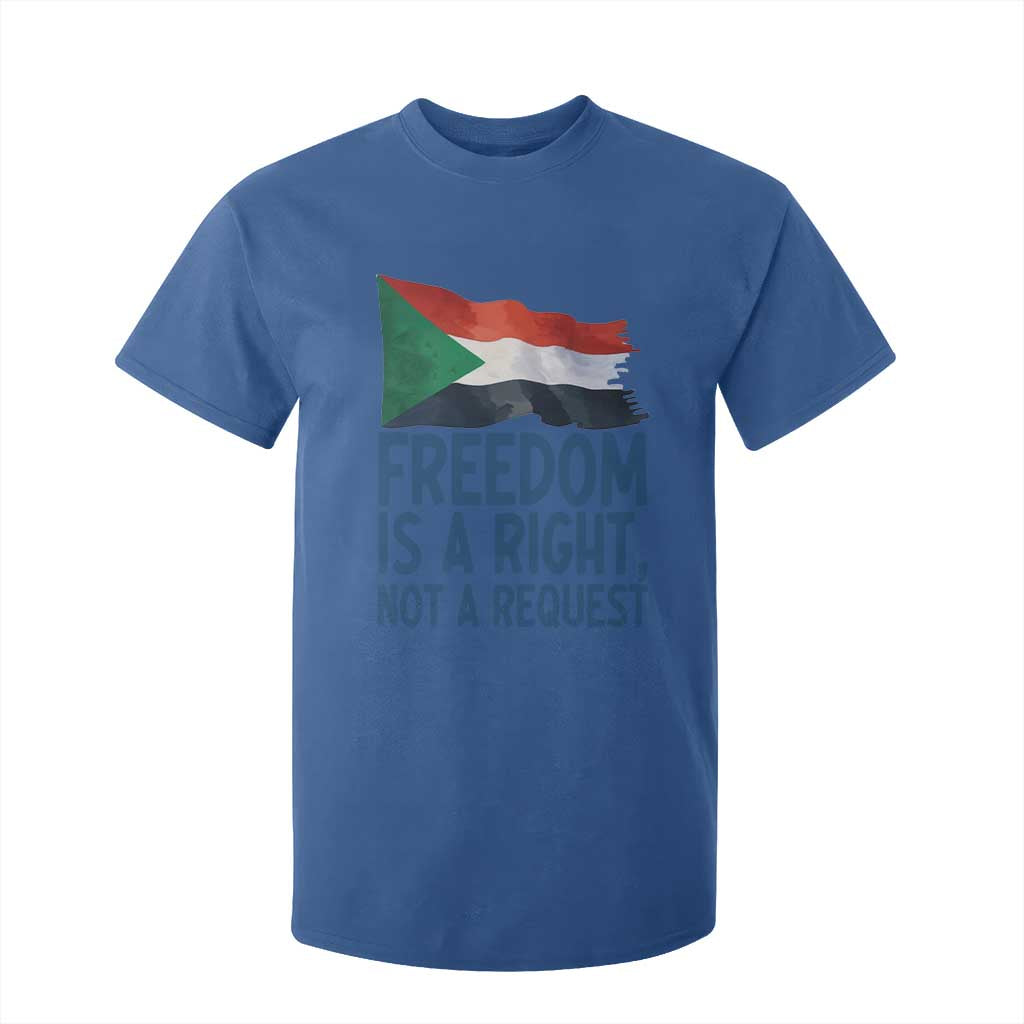 Freedom Is a Right Not a Request T Shirt For Kid Sudan Flag Human Rights Supporters