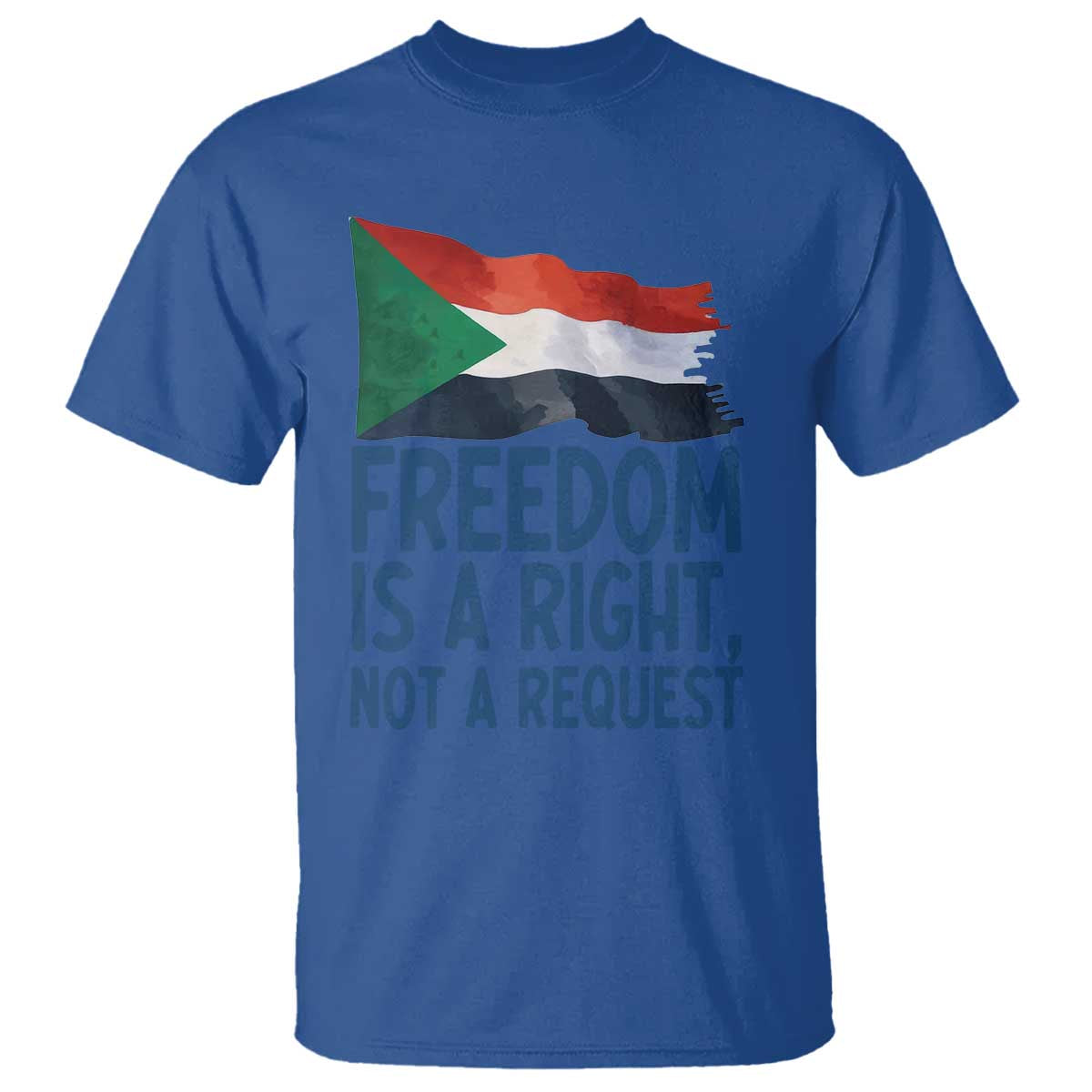 Freedom Is a Right Not a Request T Shirt Sudan Flag Human Rights Supporters